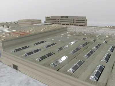 EDDF Cargo Terminal 3 Low-poly 3D model
