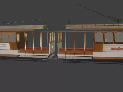 Tram vintage pair titanic era  3D model