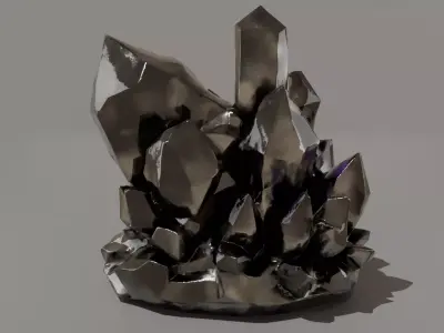 8 Low Poly Dark Environment Assets and Mystic Rock Formations 3D Model Pack