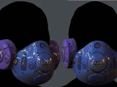 Gas mask helmet 3d model scifi Low-poly Low-poly 3D model 24