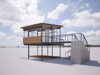 Forest Cabin House Modern Style 3D model