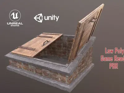 Basement Entrance PBR  Low-poly 3D model