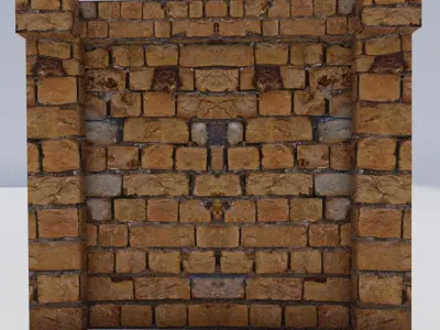 Brick wall Low-poly 3D model