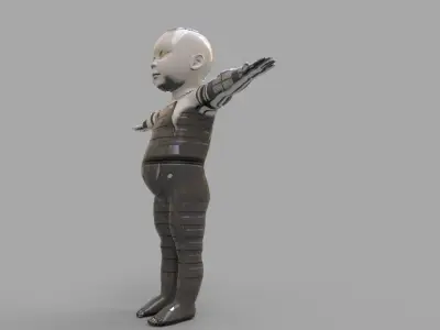 robot baby 3d model Low-poly 3D model