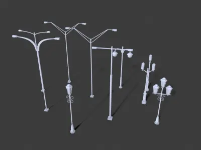 Street Lights Pack Low-poly 3D model