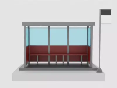 bus station 3D model buy