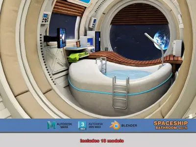 Spaceship Bathroom 3D model