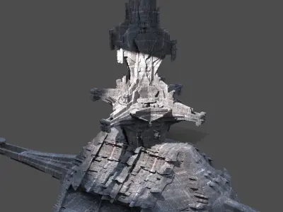 Aztec Colossal Tower 3D model