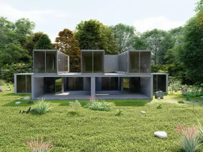 Temporary villa - villa condo - container building 3D model