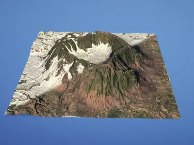Landscape Environment Volcano Snow 18 Low-poly 3D model