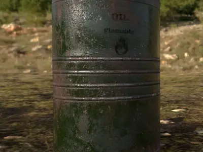 Rusty barell Low-poly 3D model