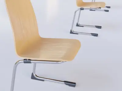 Wooden Shell Chair 3D model