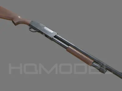 Shotgun PBR Pumpgun Low-poly 3D model