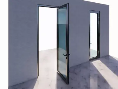 Generic Single Leaf Inward Swing Door 3D model