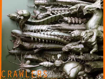 CRAWLERS - 33 Creeping Beasts Curve Brush and OBJs 3D model