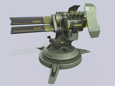 Plasma turret Low-poly 3D model