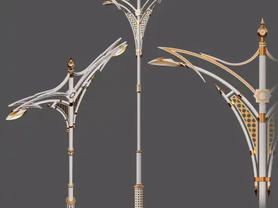 Arabian pattern detailed street lamp 3d model 3D model