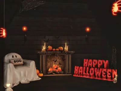 Halloween Blender Scene 3D model