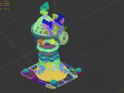 Combat tower normal state 3D model