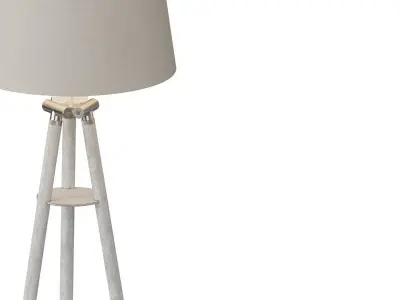 Nautical Tripod Oar Floor Lamp 3D model