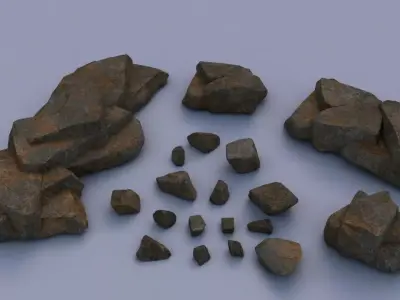 Rock Pack Low-poly 3D model purchase