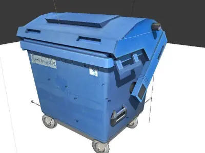 Garbage container with ragdoll setup Low-poly 3D model