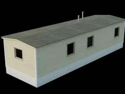 Trailer house with interior Low-poly 3D model
