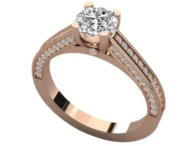 Women Light Weight Solitare Diamond Wedding Ring   33 Free 3D print model