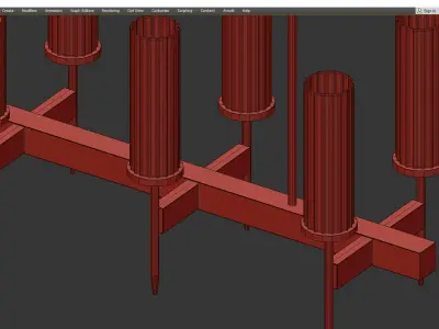  Papillon 1-Tier Lamp Low-poly 3D model