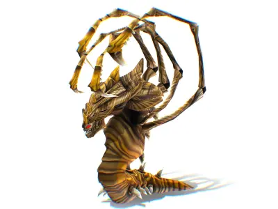 Animated Monster Snake Lizard Reptile Bug Low-poly 3D model