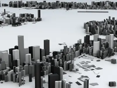 Hong Kong City Streets and Buildings 3D model