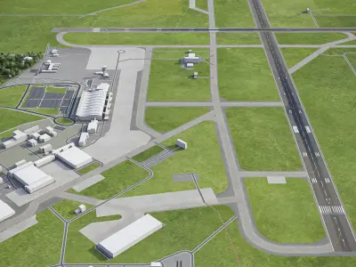 Bratislava - Airport - BTS Low-poly 3D model