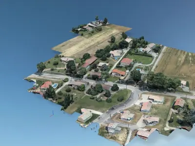 Village French 3D - Villeneuve-les-Bouloc 3D model