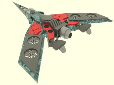 Zenit-TU Spaceship  Low-poly 3D model