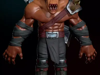 Ogre warrior Low-poly 3D model