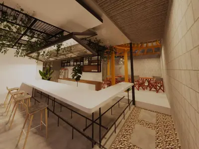 Outdoor Cafe 7x10 with SketchUp DWG and Lumion Files 3D model