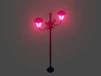 Road Lamp Low-poly 3D model