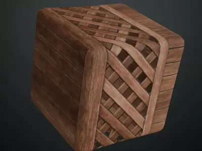 Classic Wooden Lattice Screen PBR Seamless Texture