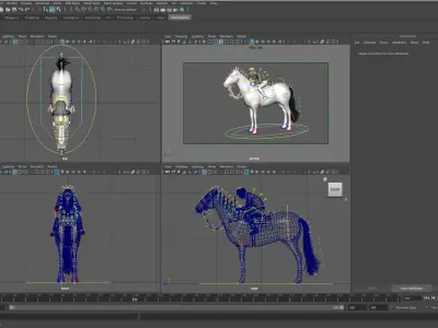  Racing horse with jockey 