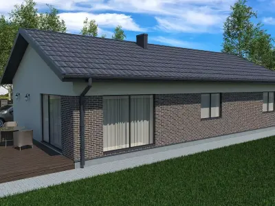 A small one storey house 3D model