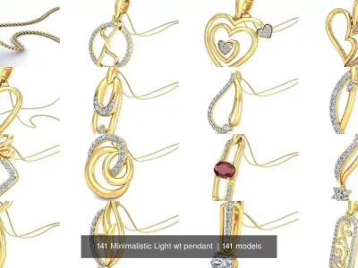 141 Minimalistic Light wt pendant  3D Model Pack