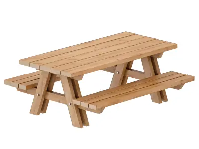 Outdoor Wooden Picnic Table 3D model