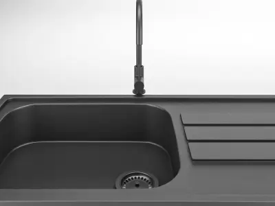 black kitchen sink  3D model