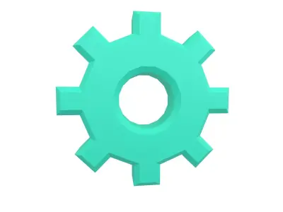 Gear Symbol v2 003 Low-poly 3D model