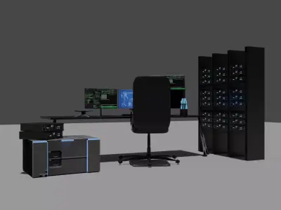 Sci fi setup - computer  3D model