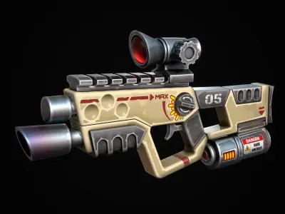 Stylized Laser SMG Low-poly 3D model