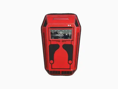 SciFi Backpack E09 Red - Fashion Character Design Low-poly 3D model