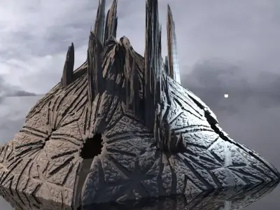 Crystal king fortress rock 3D model