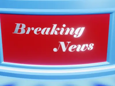 Virtual Broadcast Studio Low-poly 3D model