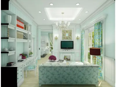 bedroom and living 3D model